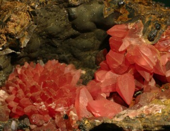 Rhodochrosit auf Limonit, Grube Wolf bei Herdorf, Siegerland